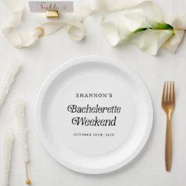 Prato De Papel Fim de Semana Minimalista em Preto e Branco para a