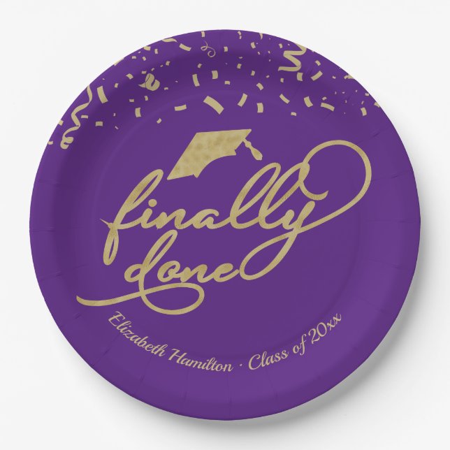 Prato De Papel Finalmente, Dourada caligrafia, Festa de formatura (Frente)