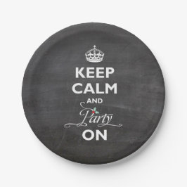 Prato De Papel Fique Calmo E Festeja No Qualkboard Funny Holiday