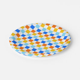 Prato De Papel Fire and ice checkerboard pattern