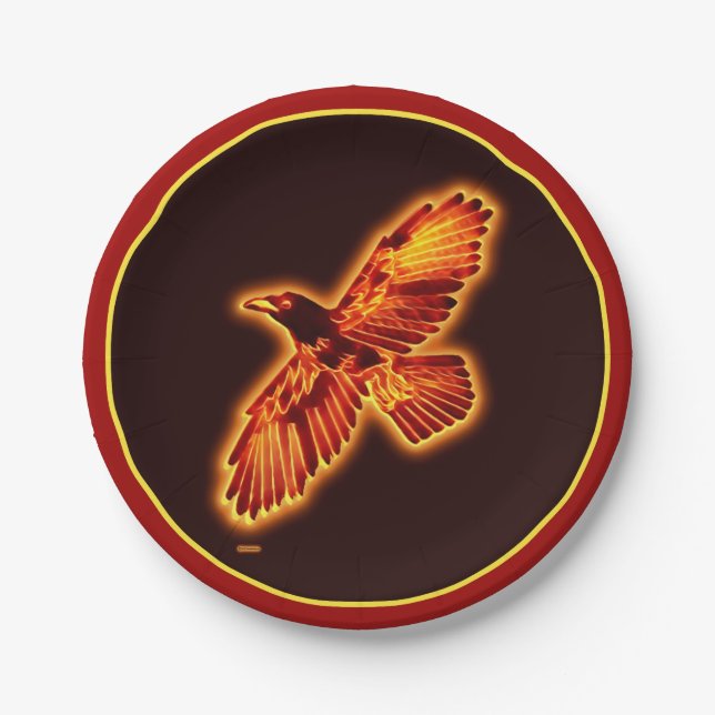 Prato De Papel Fire Raven (Frente)