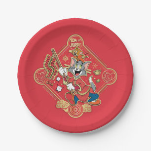Prato De Papel Firecrackers de Iluminação de Tom e Jerry