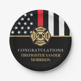 Prato De Papel Firefighter Retirement Fire Department Party