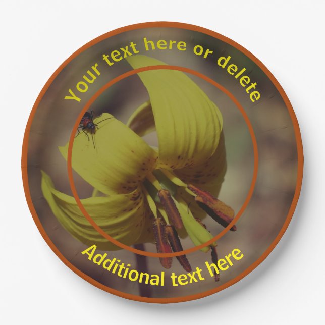 Prato De Papel Firefly No Grupo Personalizado Trout Lily Flower (Frente)