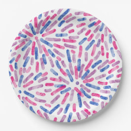 Prato De Papel Fireworks Abstract Bi Prim Sinalizador Rosa Púrpur