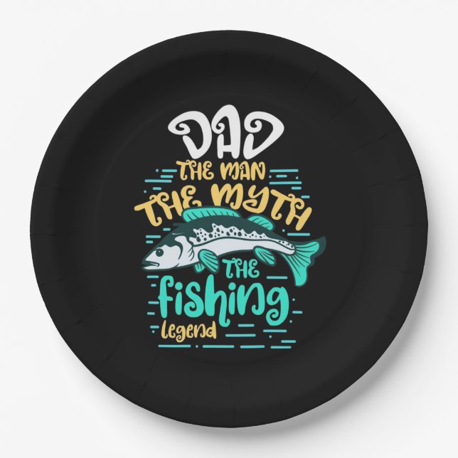 Prato De Papel Fisher Pai A Legenda De Pesca (Frente)
