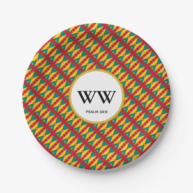 Prato De Papel FLAG Celebração GRENADA Partido Herança de Anivers (Frente)