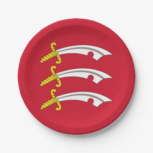 Prato De Papel Flag of Essex Paper Plates (Frente)