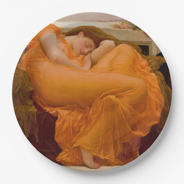 Prato De Papel Flaming June (por Frederic Leighton) (Frente)