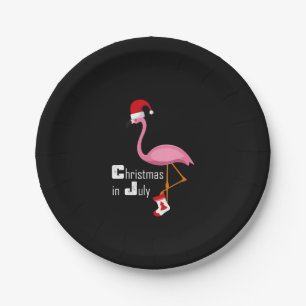 Prato De Papel Flamingo   Flamingo Natal Em Julho Festa Engraçad