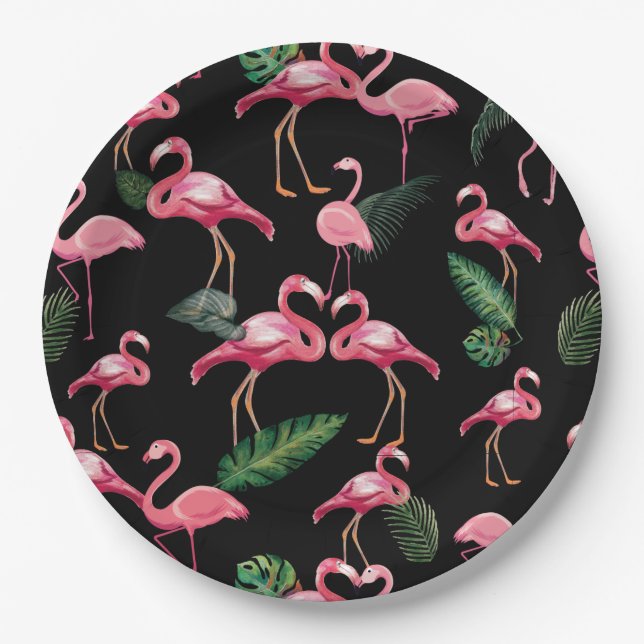 Prato De Papel Flamingos Love Standard 4 (Frente)