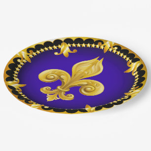 Prato De Papel Fleur de Lis Party Goods Paper Plate
