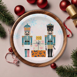 Prato De Papel Flocos de neve cor-de-rosa Flocos de inverno Nutcr