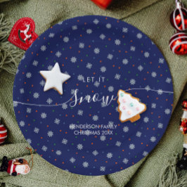 Prato De Papel Flocos de neve de inverno elegantes