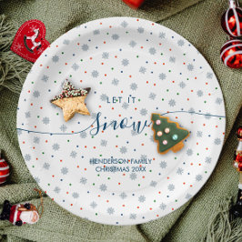 Prato De Papel Flocos de neve de inverno elegantes