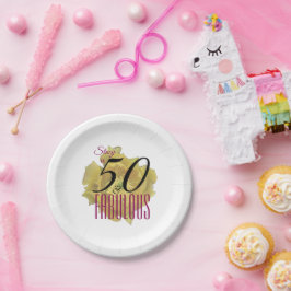 Prato De Papel Flor amarelo de cacto 50 e aniversário fabuloso