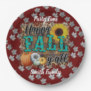 Prato De Papel Flor de Abóbora Feliz Queda Elegante