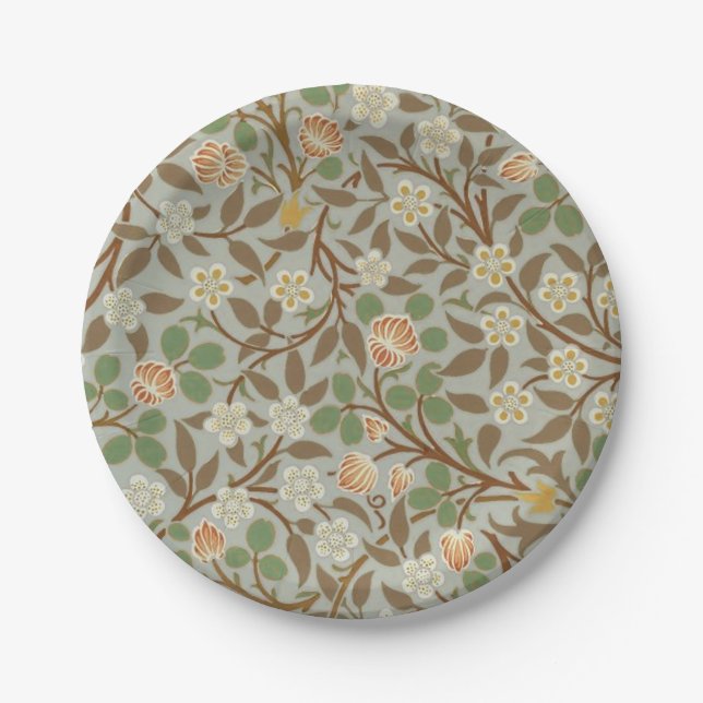 Prato De Papel Flor de Botânica Trevo de William Morris (Frente)