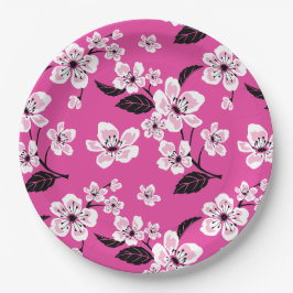 PRATO DE PAPEL FLOR DE CEREJEIRA - SAKURA (ROSA)