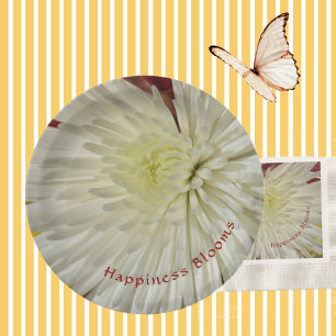 Prato De Papel Flor de Chrysanthemum Amarelo-Branco