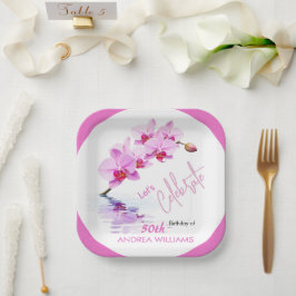 Prato De Papel Flor de Orquídea Selvagem Brilhante 50º Aniversári