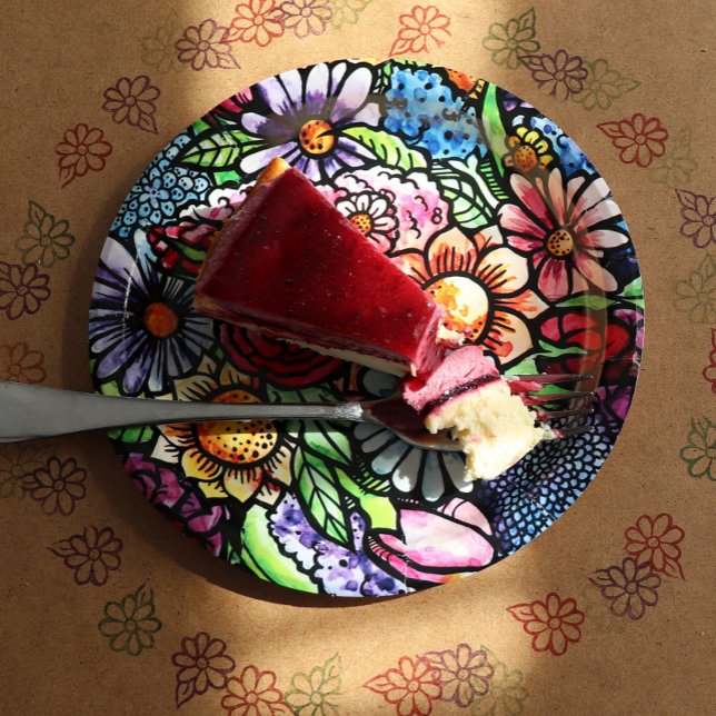 Prato De Papel Flor de Primavera do Buquê (Criador carregado)