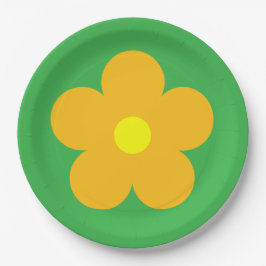 Prato De Papel Flor Laranja