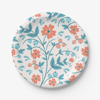 Prato De Papel Flor laranja minimalista