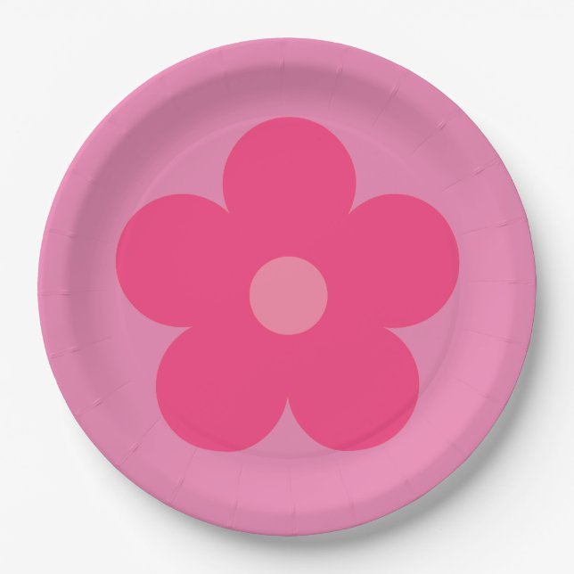 Prato De Papel Flor rosa (Frente)