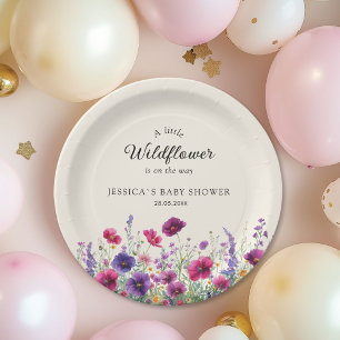 Prato De Papel Flor silvestre, Chá de fraldas de flor roxa-rosa