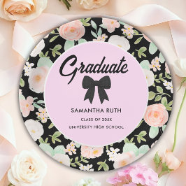 Prato De Papel Flor Silvestre Laço Preto de Ginga Festa de Format