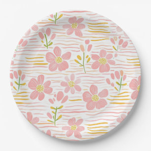 Prato De Papel Florais Pastéis Retrô (6)