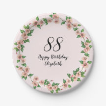 Floral 88º Aniversário Rosa Bege Bonito