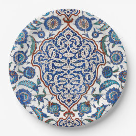 Prato De Papel Floral Antigo Otomano Iznik