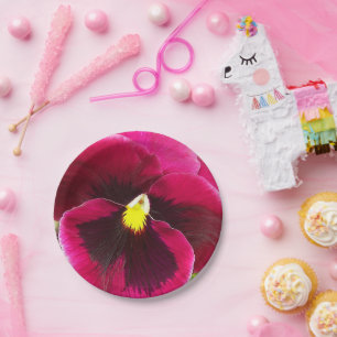 Prato De Papel Floral bonito Purple Pansy