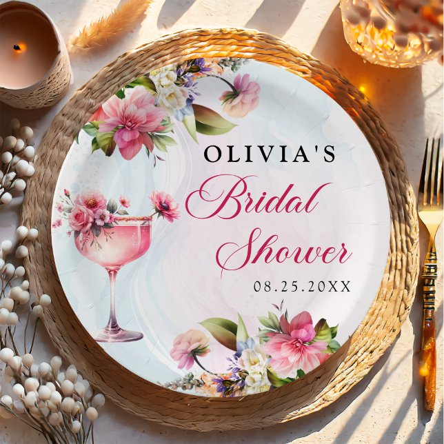 Prato De Papel Floral Brunch E Chá de panela De Borracha (Criador carregado)