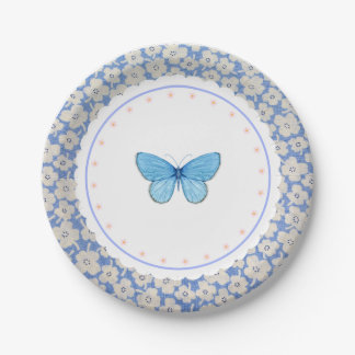 Prato De Papel Floral Butterfly Plate Tea Party