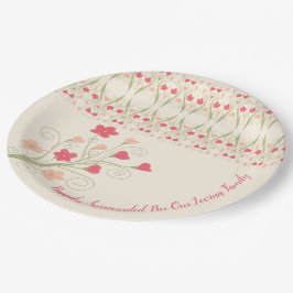Prato De Papel Floral com padrão decorativo