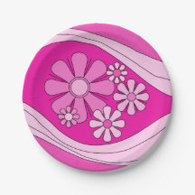 Floral Daydreter Retro Rosa Quente Rosa 60s Flores