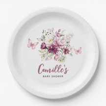 Floral de Chá de fraldas de borboleta