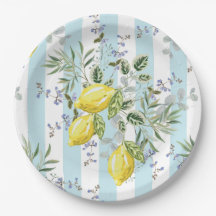 Floral de Limão Italiano com Listras Mediterrâneo 