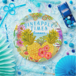 Prato De Papel Floral do Mar de Ananases