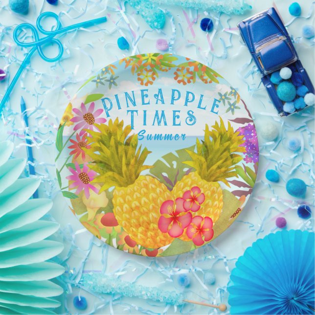Prato De Papel Floral do Mar de Ananases (Festa)