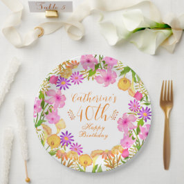 Prato De Papel Floral Garden White