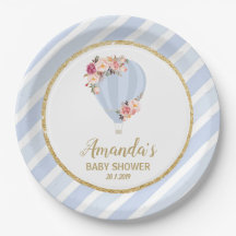 Floral Hot Air Balloon Blue Boy