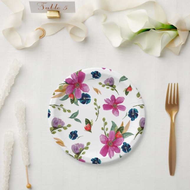 Prato De Papel Floral Joyeaux Signature Plates (Casamento)