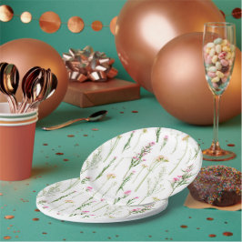 Prato De Papel Floral Personalizado & Nome Personalizado