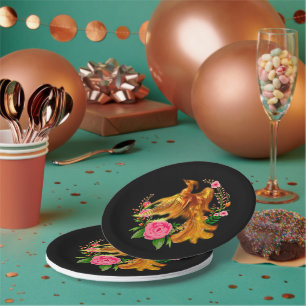 Prato De Papel Floral Phoenix Nasce Da Fiery Ashes Fantasy