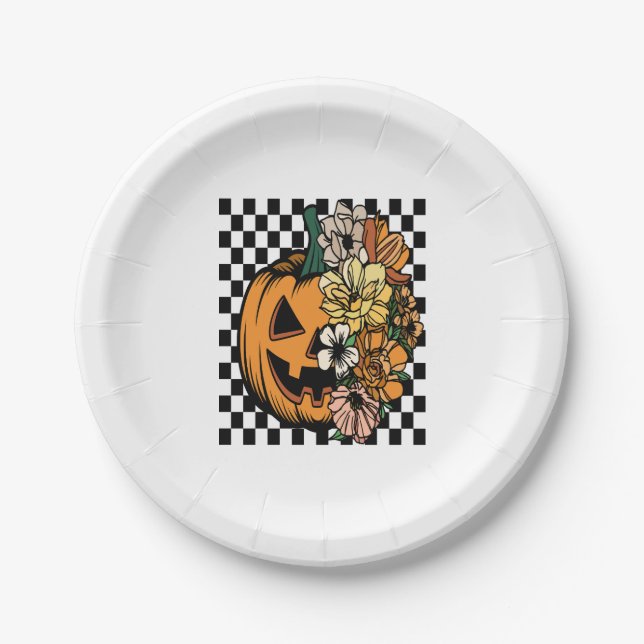 Prato De Papel Floral Pumpkin (Frente)