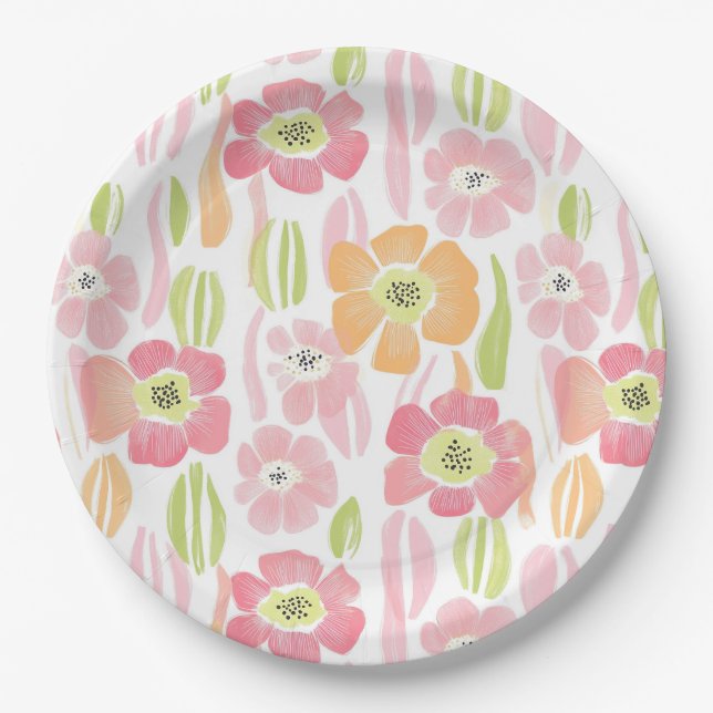 Prato De Papel Floral Retro Pastel (1) (Frente)